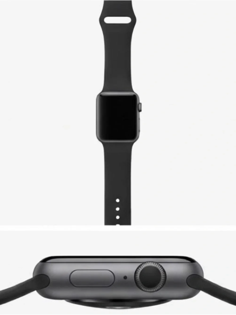 Apple Watch Series 3 38mm Space Gray Aluminum Case Black Sport Band w/ Charger